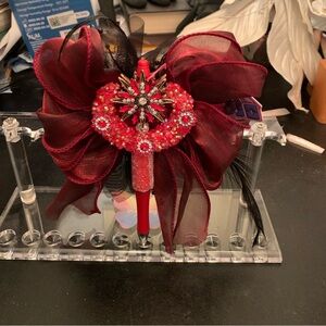 Handmade DIY CUSTOM BEADED PEN RED AND BLACK BRAND NEW NO SCRATCHES WITH TAGS